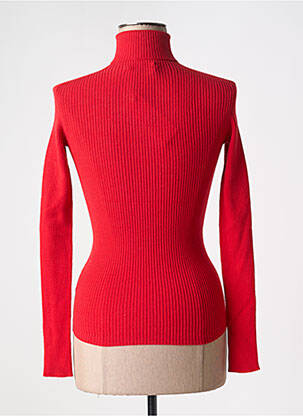 Pull col roulé coupe cintrée manches longues rouge ATTIC AND BARN femme