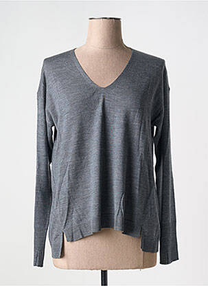 Pull coupe cintrée manches longues gris MAYJUNE femme