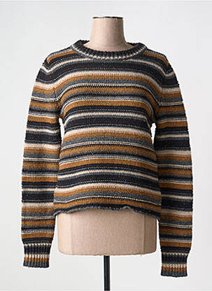 Pull col rond manches longues marron LAURENCE BRAS femme