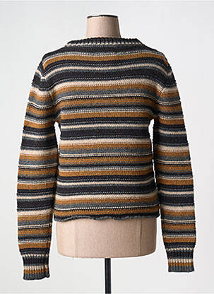 Pull col rond manches longues marron LAURENCE BRAS femme