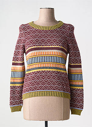 Pull coupe cintrée manches longues rouge NIU femme