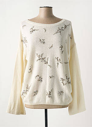 Pull coupe droite manches longues beige SEMICOUTURE femme