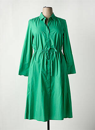Robe mi-longue manches longues manches longues vert ATTIC AND BARN femme
