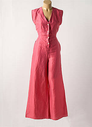 Combi-pantalon fermeture boutonnée sur le devant manches courtes rose ATTIC AND BARN femme