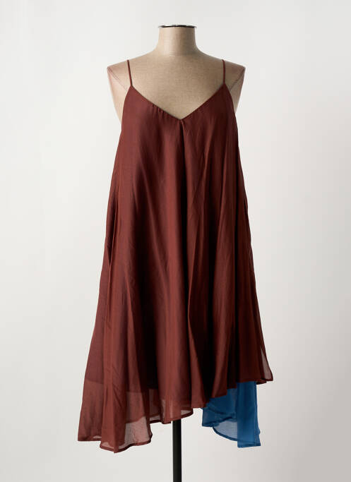 Robe mi-longue marron SEMICOUTURE pour femme