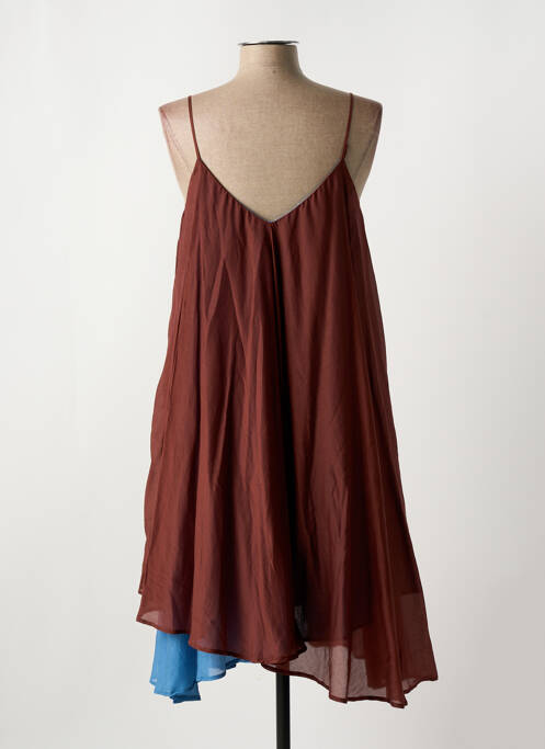 Robe mi-longue marron SEMICOUTURE pour femme
