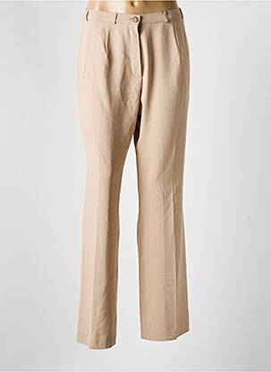 Pantalon droit tissage popeline taille normale beige SYM femme