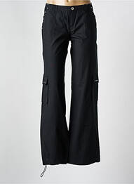 Pantalon droit tissage popeline taille normale noir MYSTIC femme