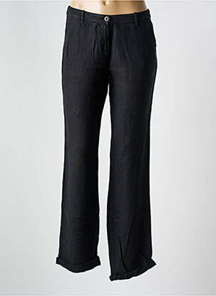 Pantalon chino fermeture zippée sous rabat boutonné taille normale noir SYM femme