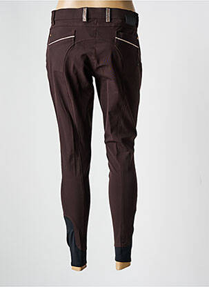 Pantalon slim tissage popeline taille normale marron BR femme