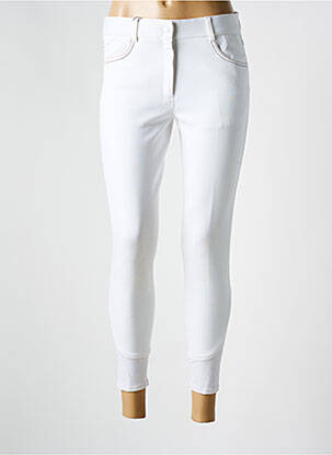Pantalon 7/8 stretch taille normale blanc PERFORMANCE femme