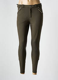 Pantalon slim tissage popeline taille normale vert KINGSLAND femme