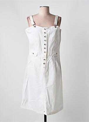 Robe mi-longue coupe cintrée fines bretelles blanc GOTHA LOVE femme