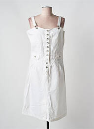 Robe mi-longue coupe cintrée fines bretelles blanc GOTHA LOVE femme