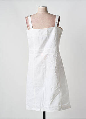 Robe mi-longue coupe cintrée fines bretelles blanc GOTHA LOVE femme