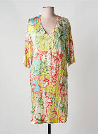 Robe mi-longue manches 3/4 manches 3/4 vert JOYCE & GIRLS femme