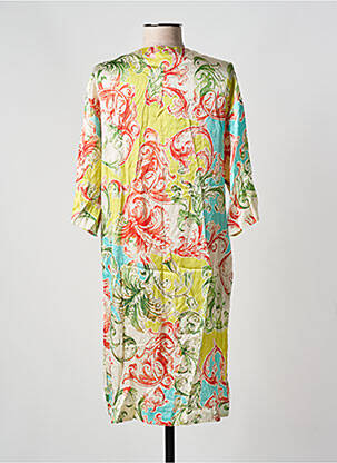Robe mi-longue manches 3/4 manches 3/4 vert JOYCE & GIRLS femme