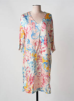 Robe mi-longue manches 3/4 manches 3/4 rose JOYCE & GIRLS femme