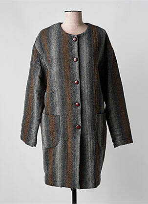 Manteau long poches sans capuche gris LOCAL femme