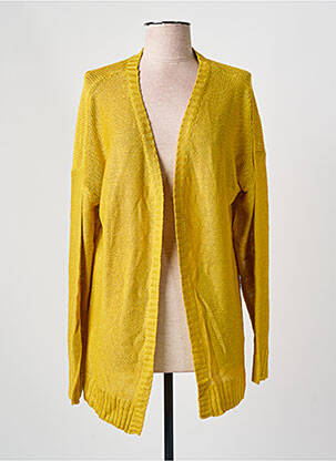 Gilet manches longues col v jaune VILA femme