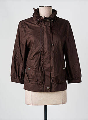 Blouson finition bords-côtes marron CARACTERE femme