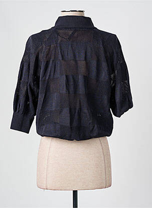 Veste casual col rond bleu SARAH PACINI femme
