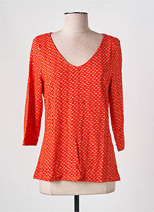 T-shirt manches 3/4 manches 3/4 rouge LA FIANCEE DU MEKONG femme