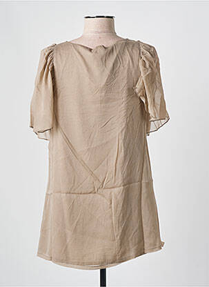 Top tissage crêpe manches courtes beige VILA femme