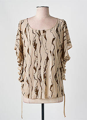 Top stretch manches courtes beige VILA femme