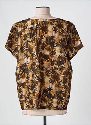 T-shirt imprimé fantaisie manches courtes marron ROSEANNA femme