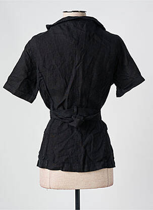 Chemisier coupe cintrée manches courtes noir SYM femme