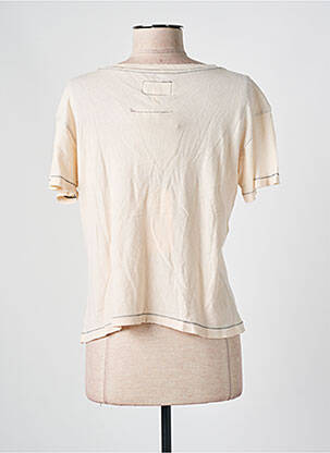 T-shirt coupe cintrée manches courtes beige CURRENTE/ELLIOTT femme