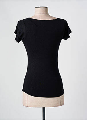 T-shirt sérigraphie floquée manches courtes noir DANSCO femme