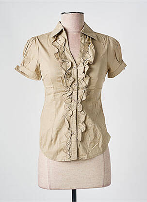 Chemisier manches courtes manches courtes beige MISS OK femme