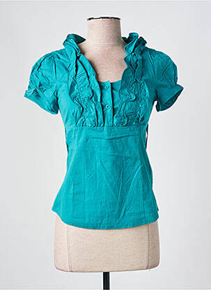 Blouse manches courtes manches courtes bleu MISS OK femme