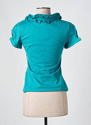 Blouse manches courtes manches courtes bleu MISS OK femme