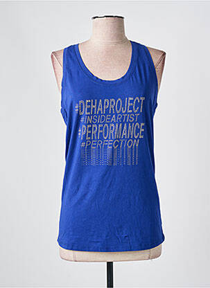 Débardeur sport multisport sans manche bleu DEHA femme