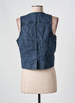 Gilet sans manche coupe cintrée bleu GEISHA femme
