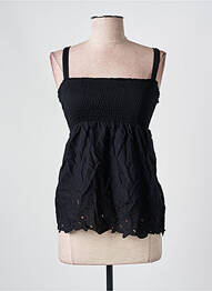 Top coupe cintrée sans manche noir VILA femme