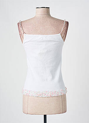 Top col v sans manche blanc VOTRE NOM femme