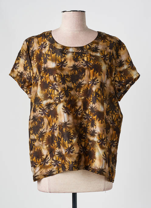 T-shirt imprimé fantaisie manches courtes marron ROSEANNA femme
