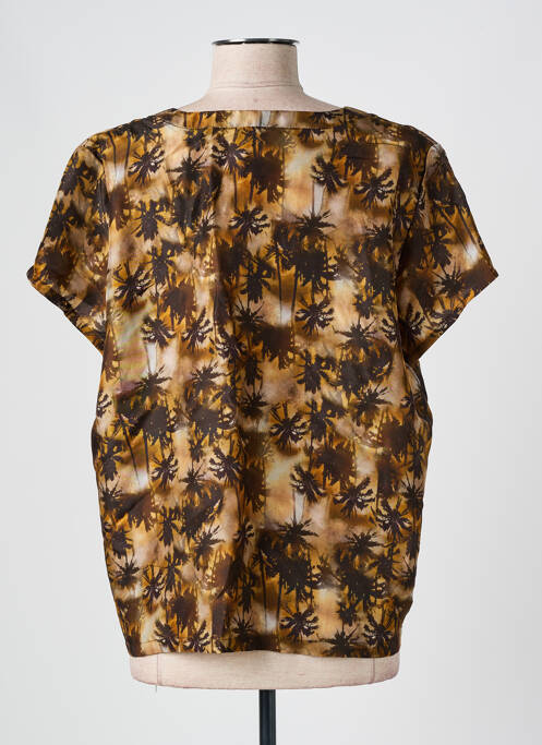 T-shirt imprimé fantaisie manches courtes marron ROSEANNA femme