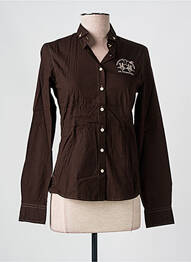 Chemisier coupe cintrée manches longues marron LA MARTINA femme