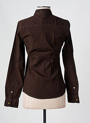 Chemisier coupe cintrée manches longues marron LA MARTINA femme