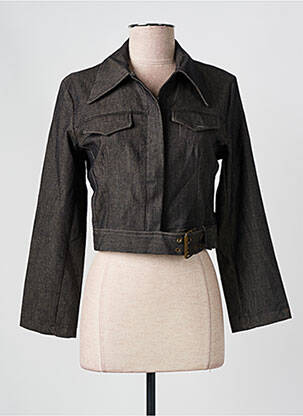 Veste casual col chemisier noir TRAFFIC femme