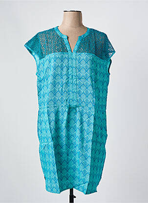 Robe courte manches courtes manches courtes bleu LA FIANCEE DU MEKONG femme