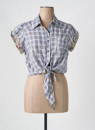 Chemisier manches courtes manches courtes bleu JOEY'S femme