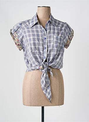 Chemisier manches courtes manches courtes bleu JOEY'S femme