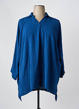 Blouse manches 3/4 manches 3/4 bleu JASMINAH femme