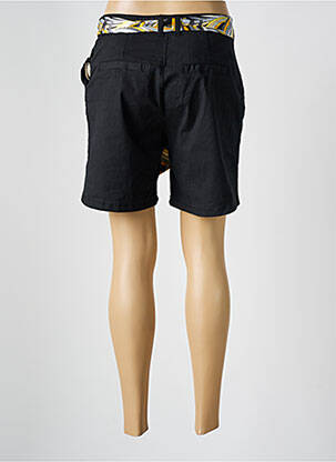 Short fermeture zippée sous rabat boutonné noir MADE IN ITALY femme